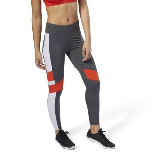 Reebok Lux - Colour Block Leggings Damen - DunkelGrau - DE 608-UTN